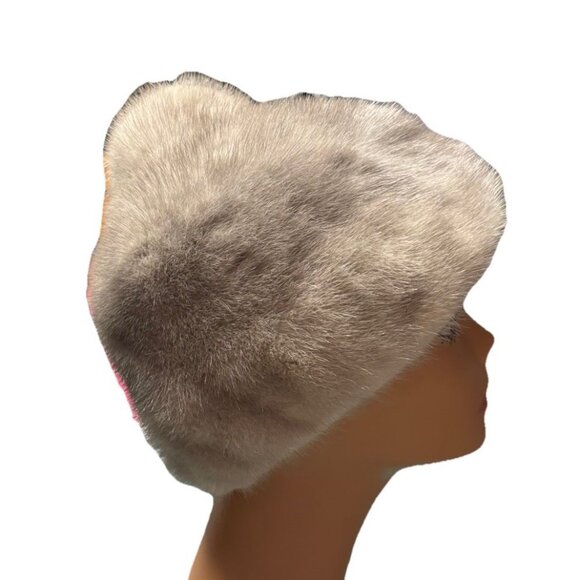 REGGI of Wilshire Fur Hat Vtg 1960's Pillbox Hat Grey Mink OSFM Old Money - Picture 4 of 7